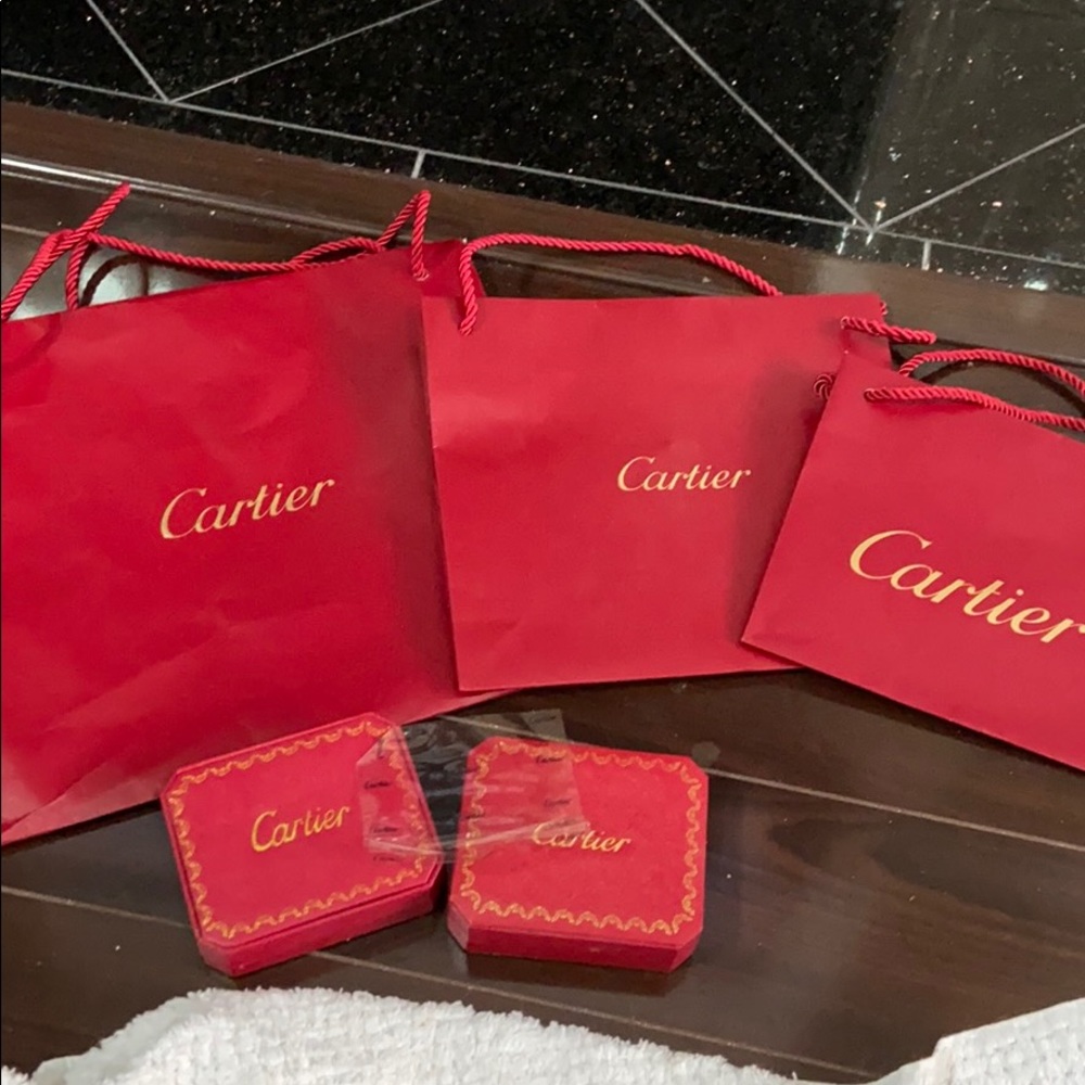 Cartier Emtpy Logo Boxes & Bags Red
